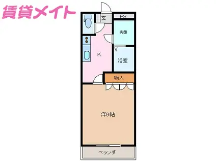 アプリコット(1K/1階)の間取り写真