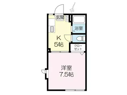 サンハイツ弥生(1K/2階)の間取り写真