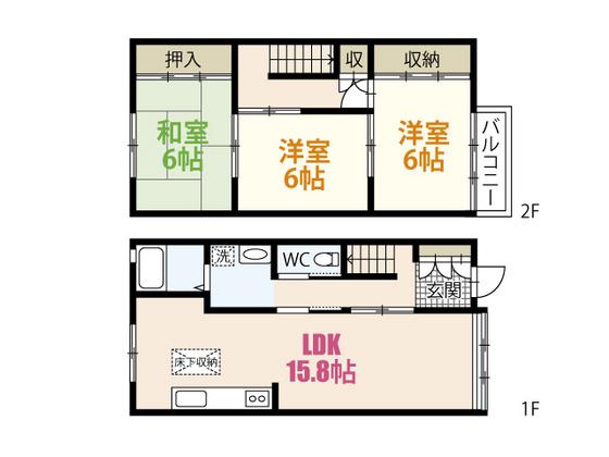 ファミールナカイII(3LDK/1階)の間取り写真