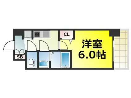 グランカリテ九条南(1K/2階)の間取り写真