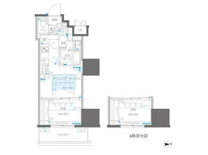ZOOM信濃町(1DK/5階)の間取り写真