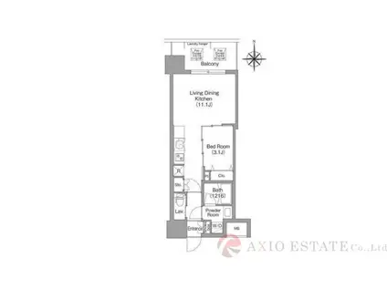 コンフォリア・リブ東三国駅前ソルテラス(1LDK/8階)の間取り写真