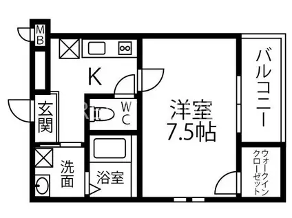 ベルドミール末広六番館(1K/1階)の間取り写真