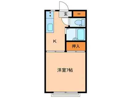 ハイツ伊藤2号館(1K/1階)の間取り写真