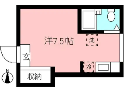 カーサピリカ(ワンルーム/2階)の間取り写真