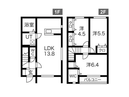 メルヴェイユ 1(3LDK/1階)の間取り写真