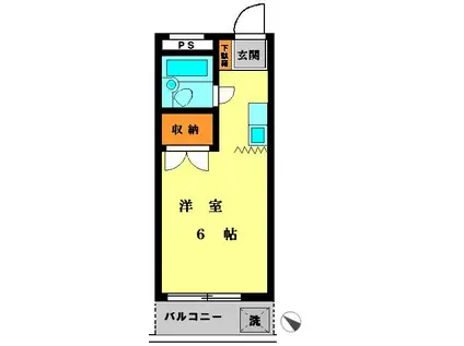 ストークハイツ(1K/1階)の間取り写真