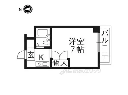 フォンティーヌ(1K/2階)の間取り写真