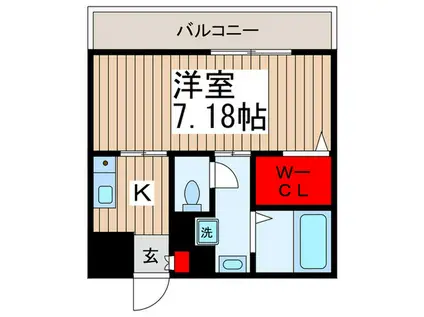 ソシアコーセ-(1K/2階)の間取り写真