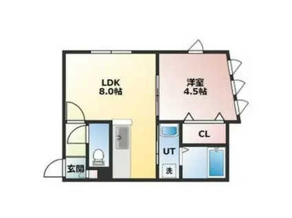 CALIENNTA美園(1LDK/3階)の間取り写真