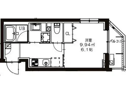 RAFFINE南烏山(1K/1階)の間取り写真