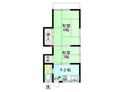鈴蘭莊5号(2K/1階)の間取り写真
