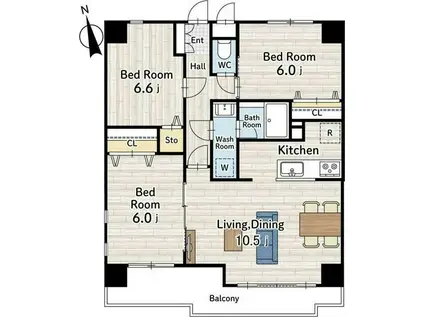 PLENDY南町田グランベリーパーク(3LDK/1階)の間取り写真