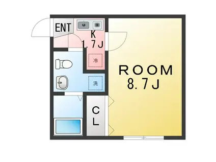 カノア上永谷(1K/2階)の間取り写真