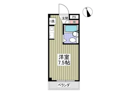 トミーハイツ(ワンルーム/1階)の間取り写真