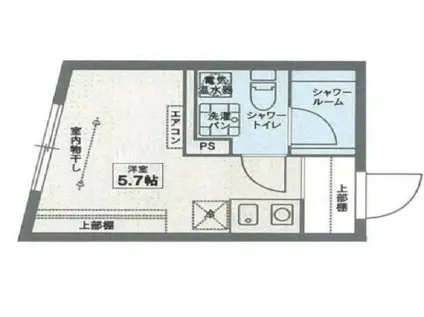 COCOFLAT小竹向原II(ワンルーム/4階)の間取り写真