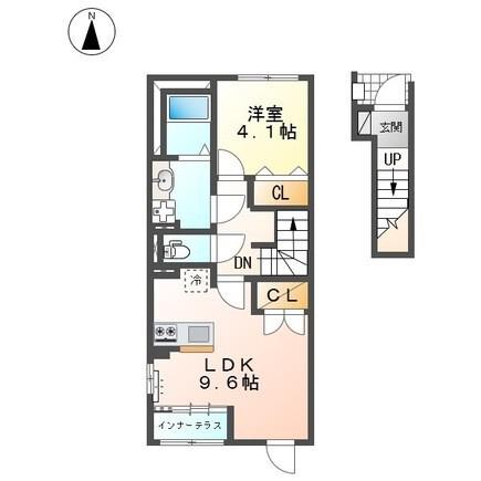 ヴァルトハイム・西大寺(1LDK/2階)の間取り写真