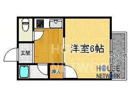 松ヶ崎グリーンハイツ(1K/1階)の間取り写真