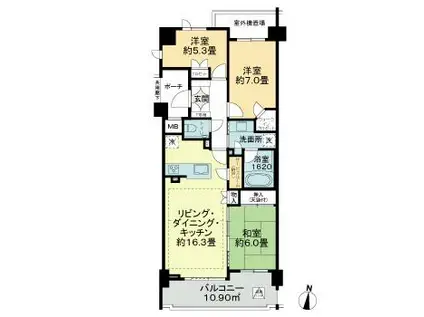プラウド横浜ヒルトップ(3LDK/5階)の間取り写真