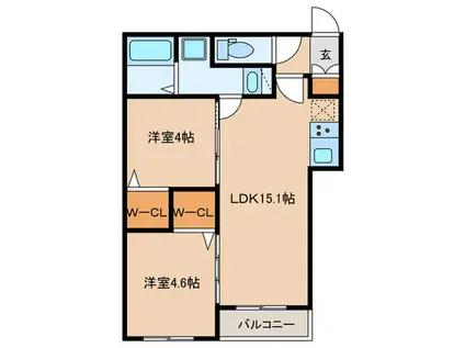 D.CREART SONODA(2LDK/1階)の間取り写真