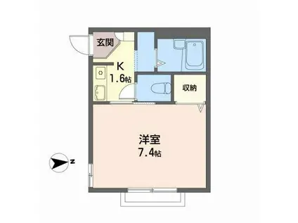 ラティール八幡(1K/2階)の間取り写真