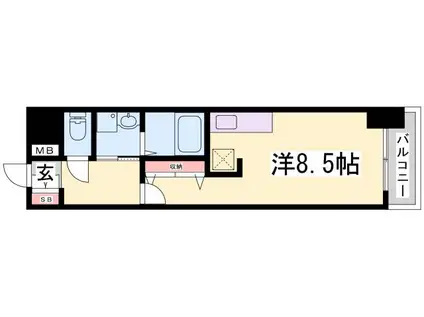 WILLDO浜崎通(ワンルーム/12階)の間取り写真