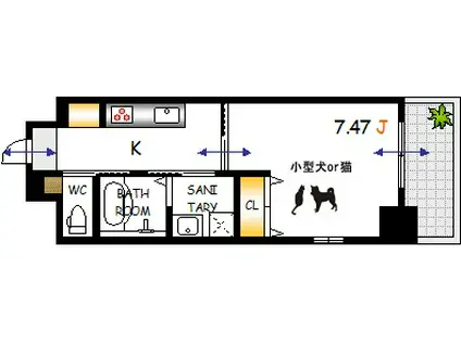 ORIENT BLD NO123(1K/13階)の間取り写真