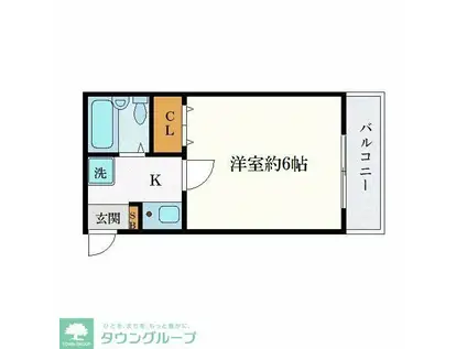 パークウェル田園調布(1K/1階)の間取り写真