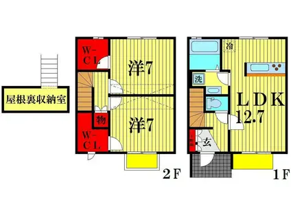 メゾンヌーヴ柏の葉(2LDK/1階)の間取り写真