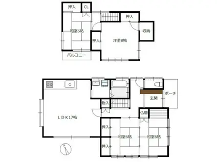 峰高2丁目(4LDK/1階)の間取り写真