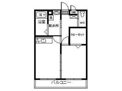 アレグロ(1LDK/4階)の間取り写真