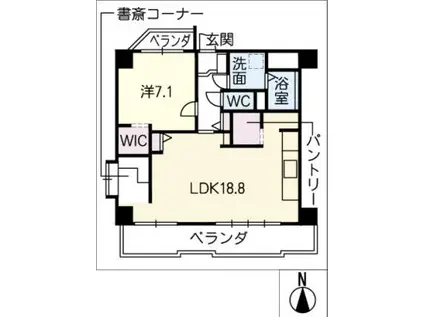 グリーンコート城山(1LDK/2階)の間取り写真
