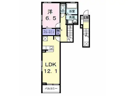 AZガーデン・ソレイユ(1LDK/2階)の間取り写真