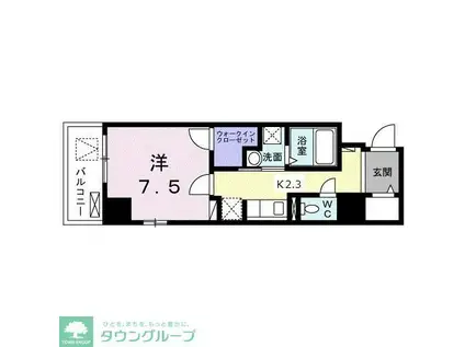 プランドール川崎大師(1K/5階)の間取り写真