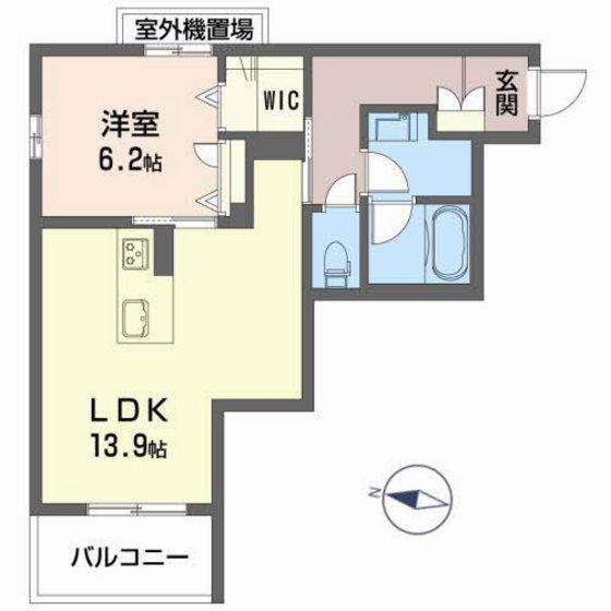 リ・カーサ(1LDK/2階)の間取り写真