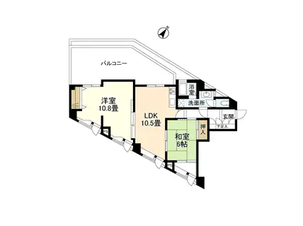 グランドメゾン乃木坂(2LDK/5階)の間取り写真