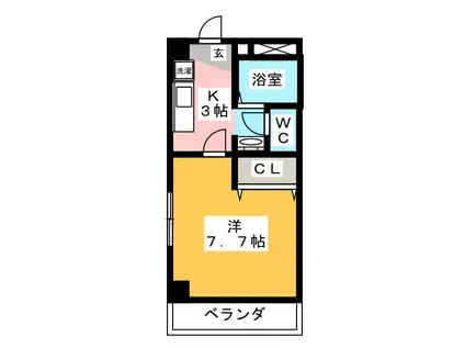 ETERNO(1K/2階)の間取り写真