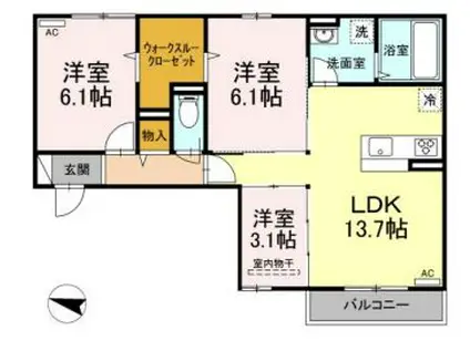 GTR御門II(3LDK/2階)の間取り写真