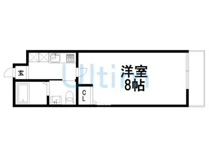 フラッティ壬生(1K/2階)の間取り写真