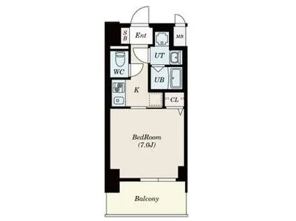 S-RESIDENCE浄心イースト(1K/13階)の間取り写真