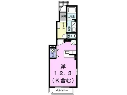 ル・ソレイル(ワンルーム/1階)の間取り写真