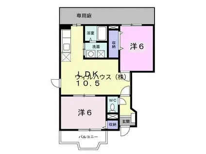 ロイヤル・ハウス(2LDK/1階)の間取り写真