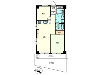 トーア立石(2LDK/1階)の間取り写真