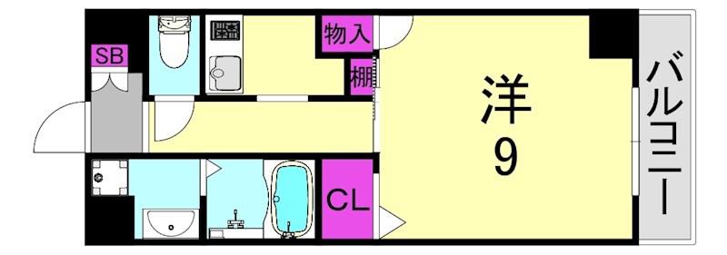 エトールX(1K/7階)の間取り写真