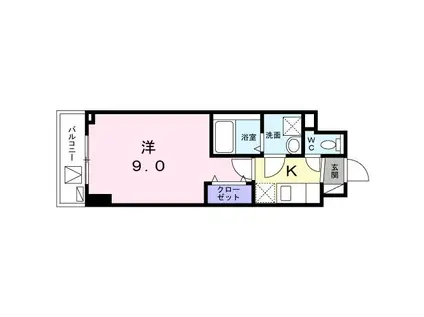 プルメリア(1K/2階)の間取り写真