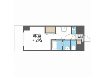 ドミール谷町(1K/6階)の間取り写真