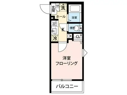 アルコバレーノ(1K/1階)の間取り写真