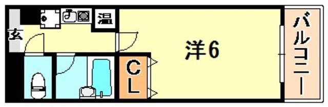 エスペランサ御影(1K/4階)の間取り写真