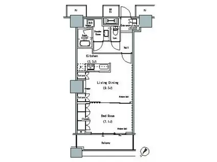 THE TOKYO TOWERS MID TOWER ザ・東京タワーズ(1LDK/24階)の間取り写真