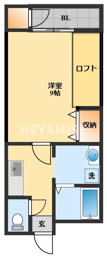 プチメゾン久山中央(1K/2階)の間取り写真